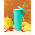 Pastel color acrylic cup Travel tumbler with lid and straw Double wall reusable Acrylic cup Modern matte tumbler